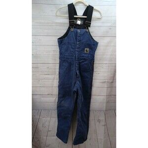 Vtg Bercowear Bib Coveralls Mens 36-38 Short USA Insulated Canvas Work Blue